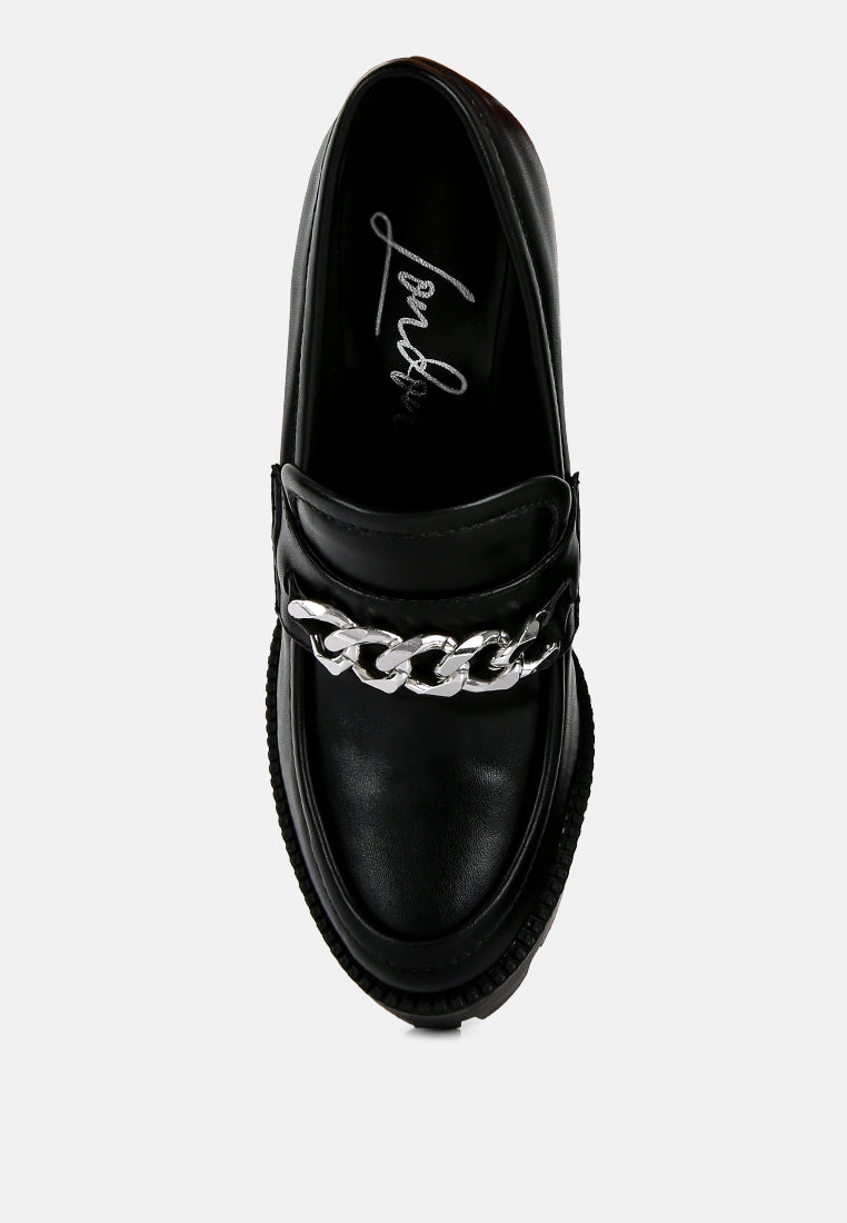 Y2K Chunky High Block Heeled Loafers - Tigbul's Variety Fashion Shop