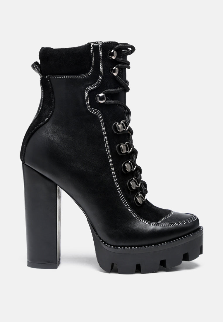 Yeti High Heel Lace Up Biker Boots - Tigbul's Variety Fashion Shop