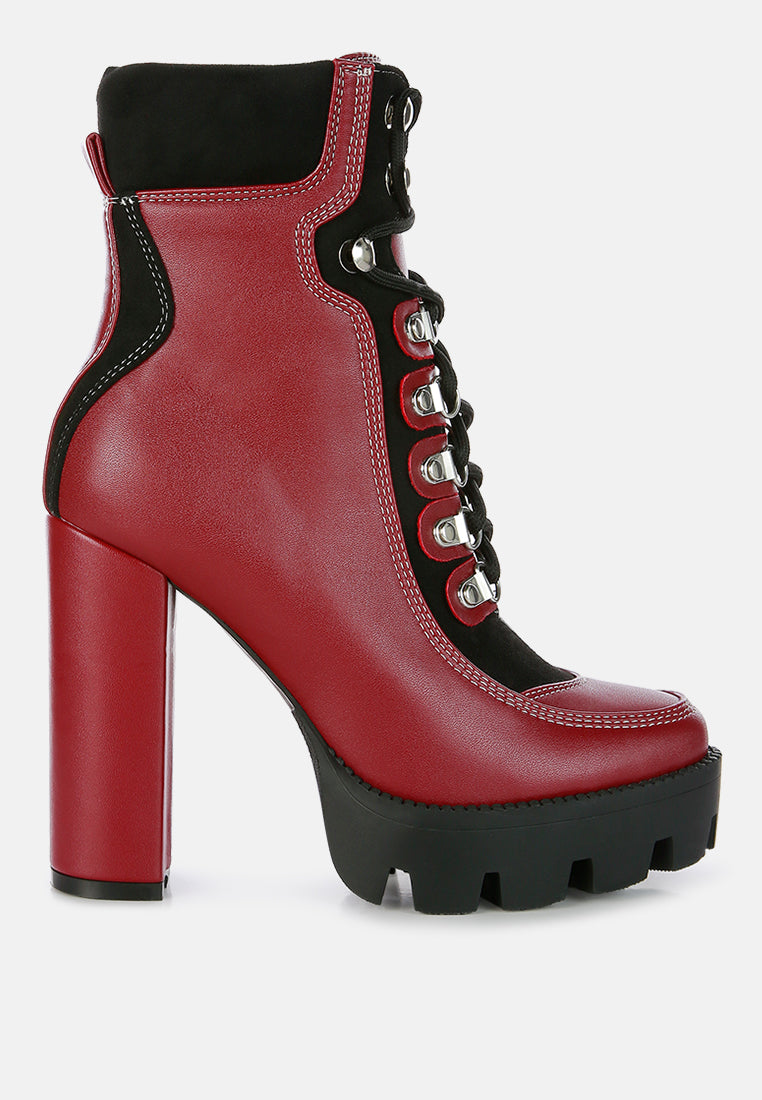 Yeti High Heel Lace Up Biker Boots - Tigbul's Variety Fashion Shop