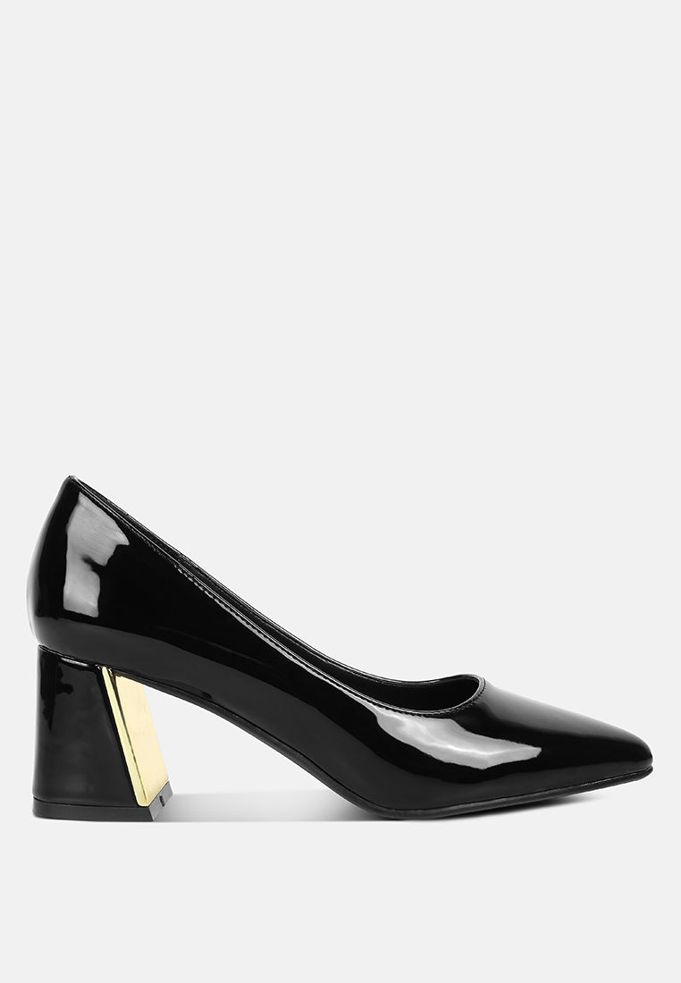 Zaila Metallic Accent Block Heel Pumps - Tigbul's Variety Fashion Shop