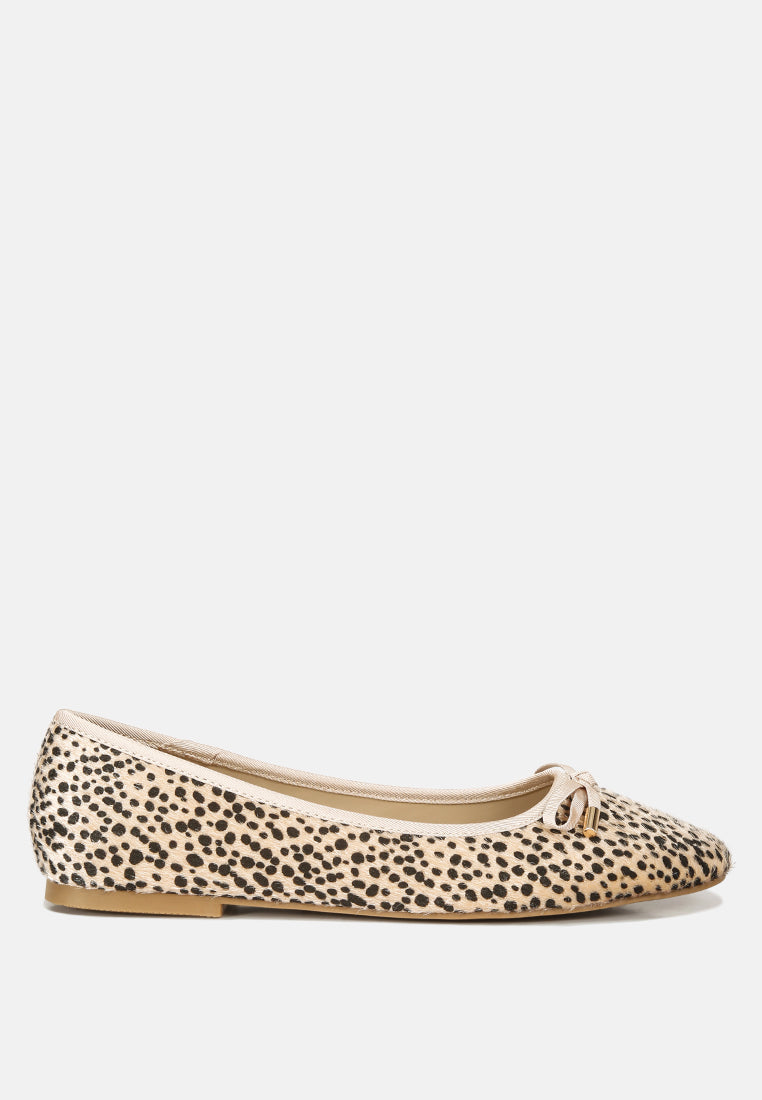 Ziggy Animal Print Flat Bow Ballerinas - Tigbul's Variety Fashion Shop