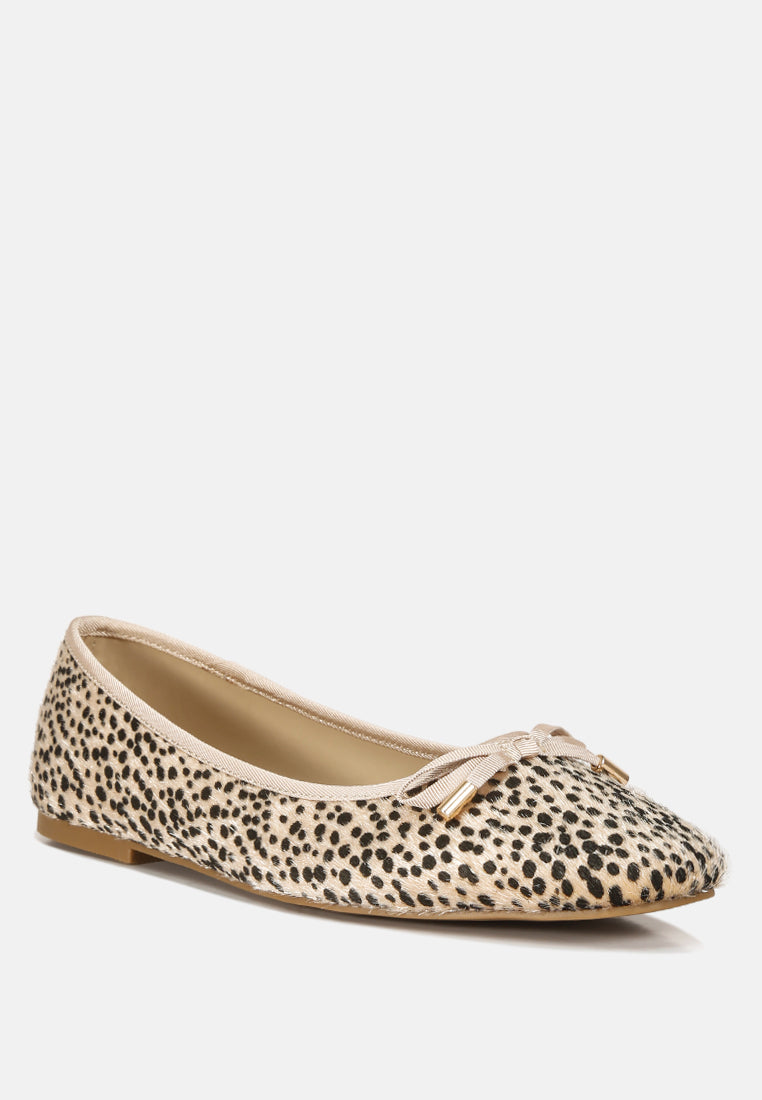 Ziggy Animal Print Flat Bow Ballerinas - Tigbul's Variety Fashion Shop