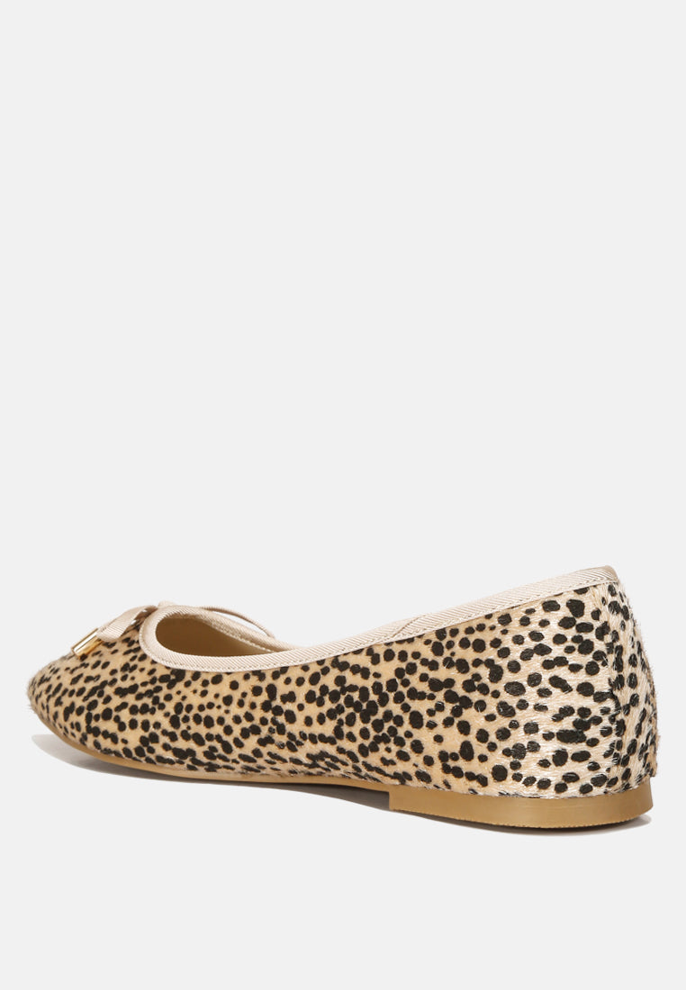 Ziggy Animal Print Flat Bow Ballerinas - Tigbul's Variety Fashion Shop