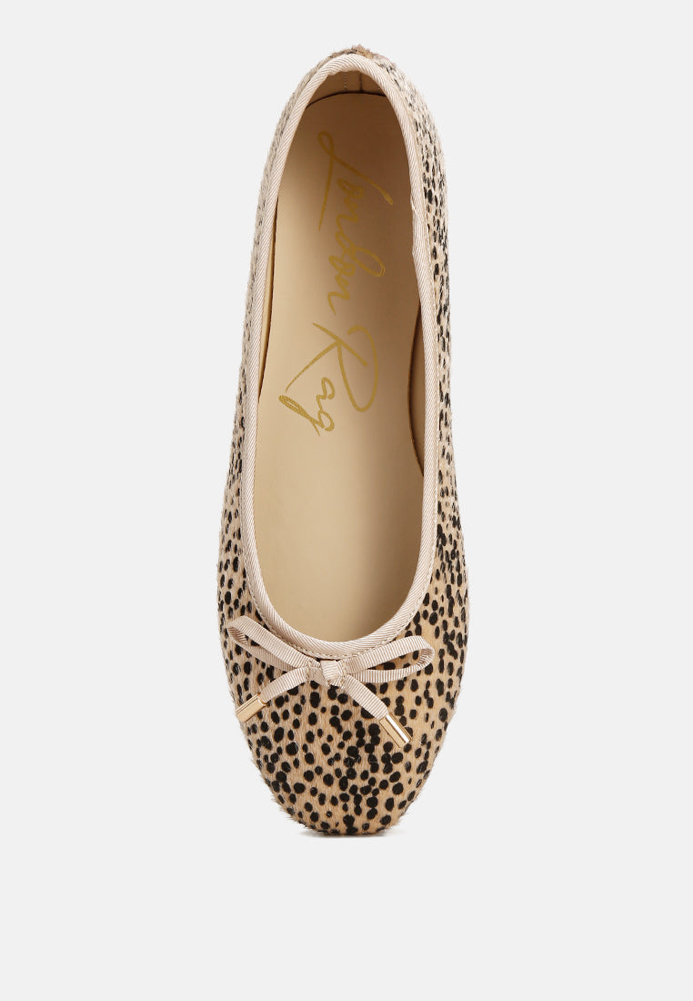 Ziggy Animal Print Flat Bow Ballerinas - Tigbul's Variety Fashion Shop