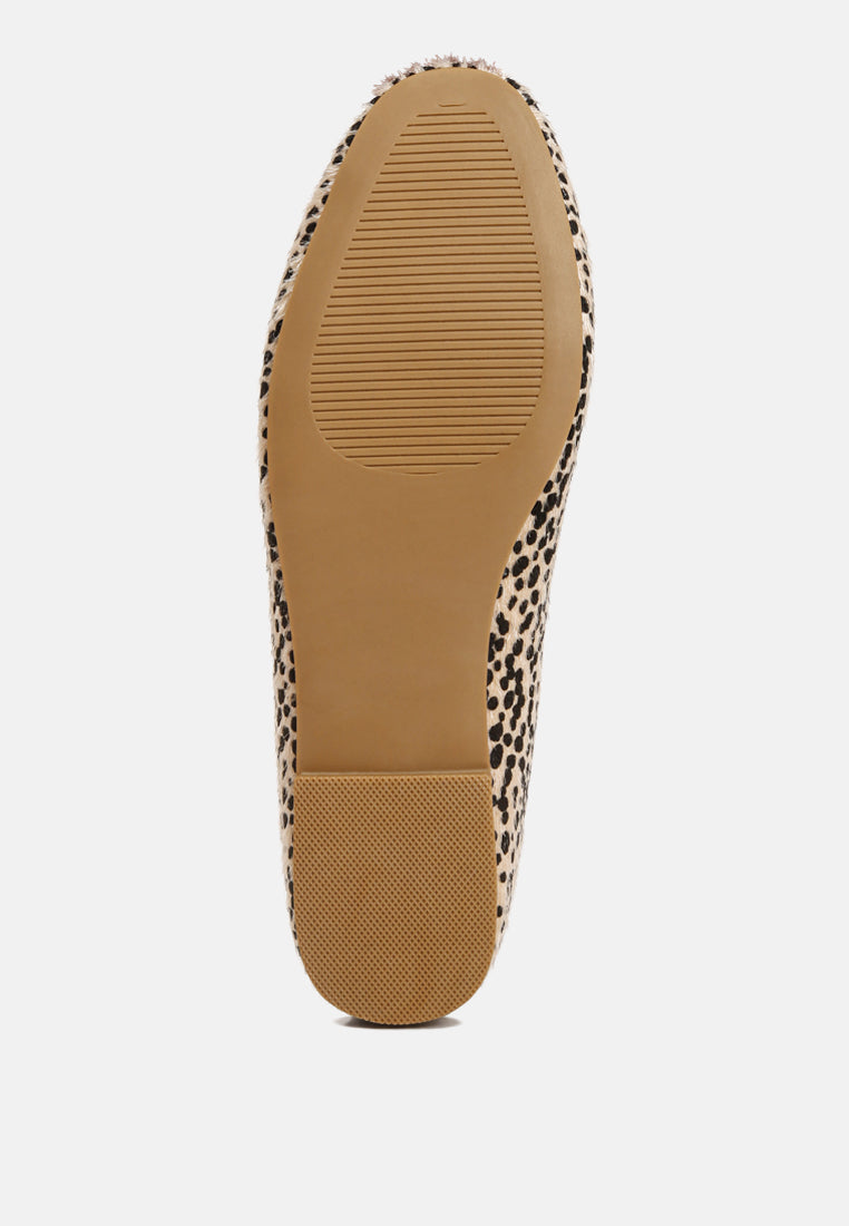 Ziggy Animal Print Flat Bow Ballerinas - Tigbul's Variety Fashion Shop
