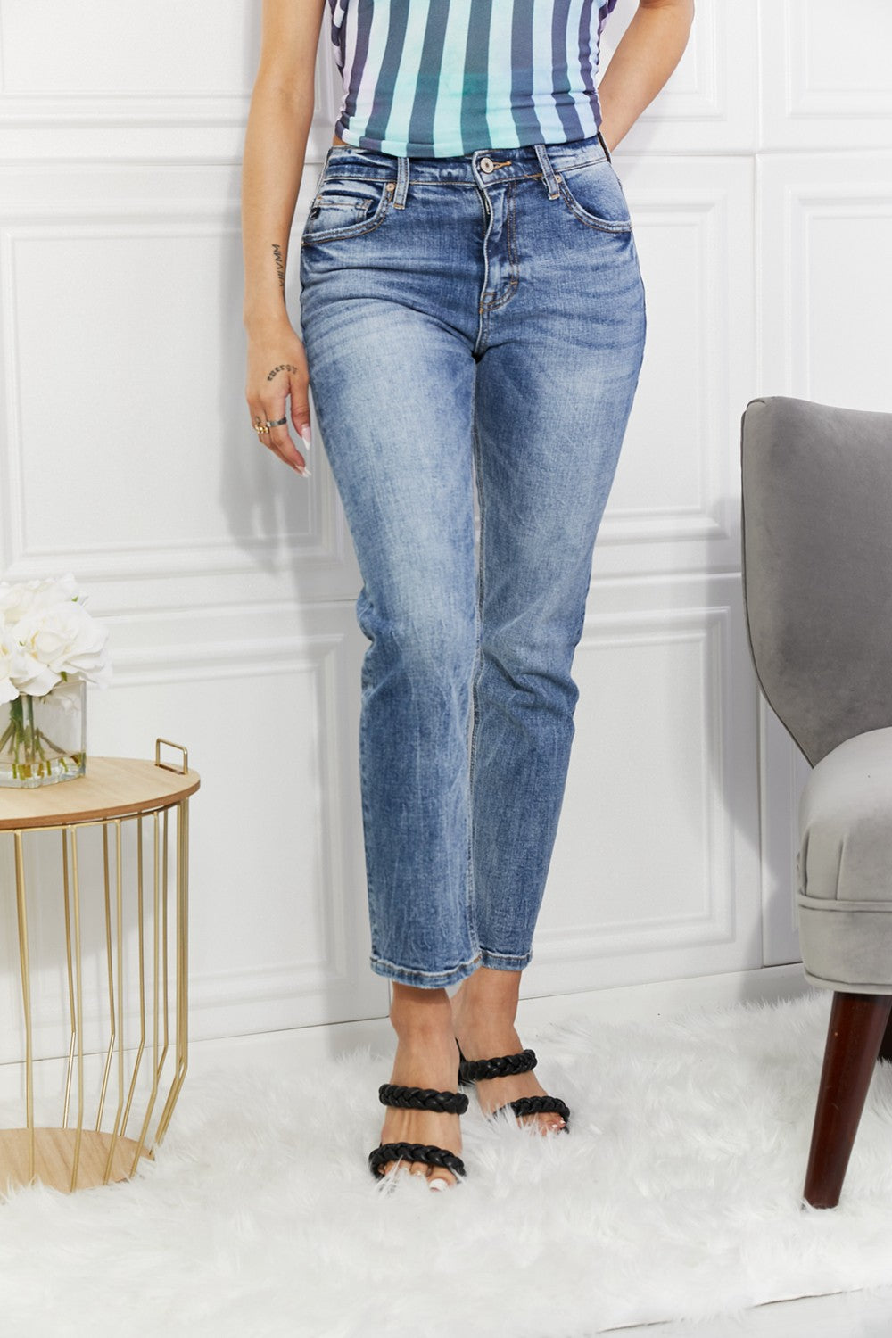 Kancan Full Size Amara High Rise Slim Straight Jeans - Tigbul's Fashion