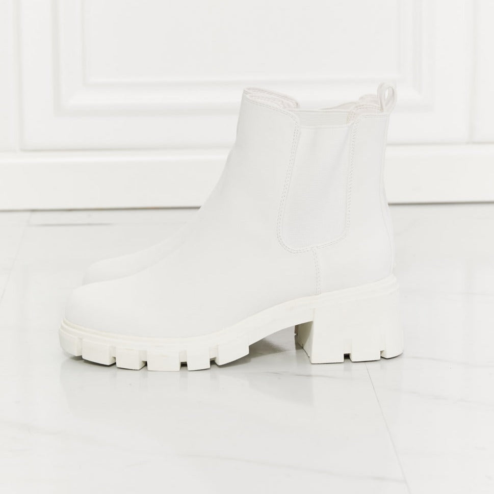 Matte Lug Sole Chelsea Boots in White | Tigbul's Variety Fashion