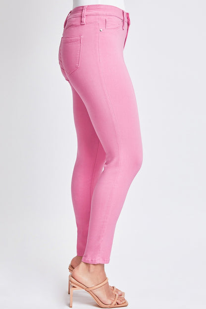 Size Small-3X Hyper Stretch Mid-Rise Skinny Pants Pink - Tigbuls Variety Fashion