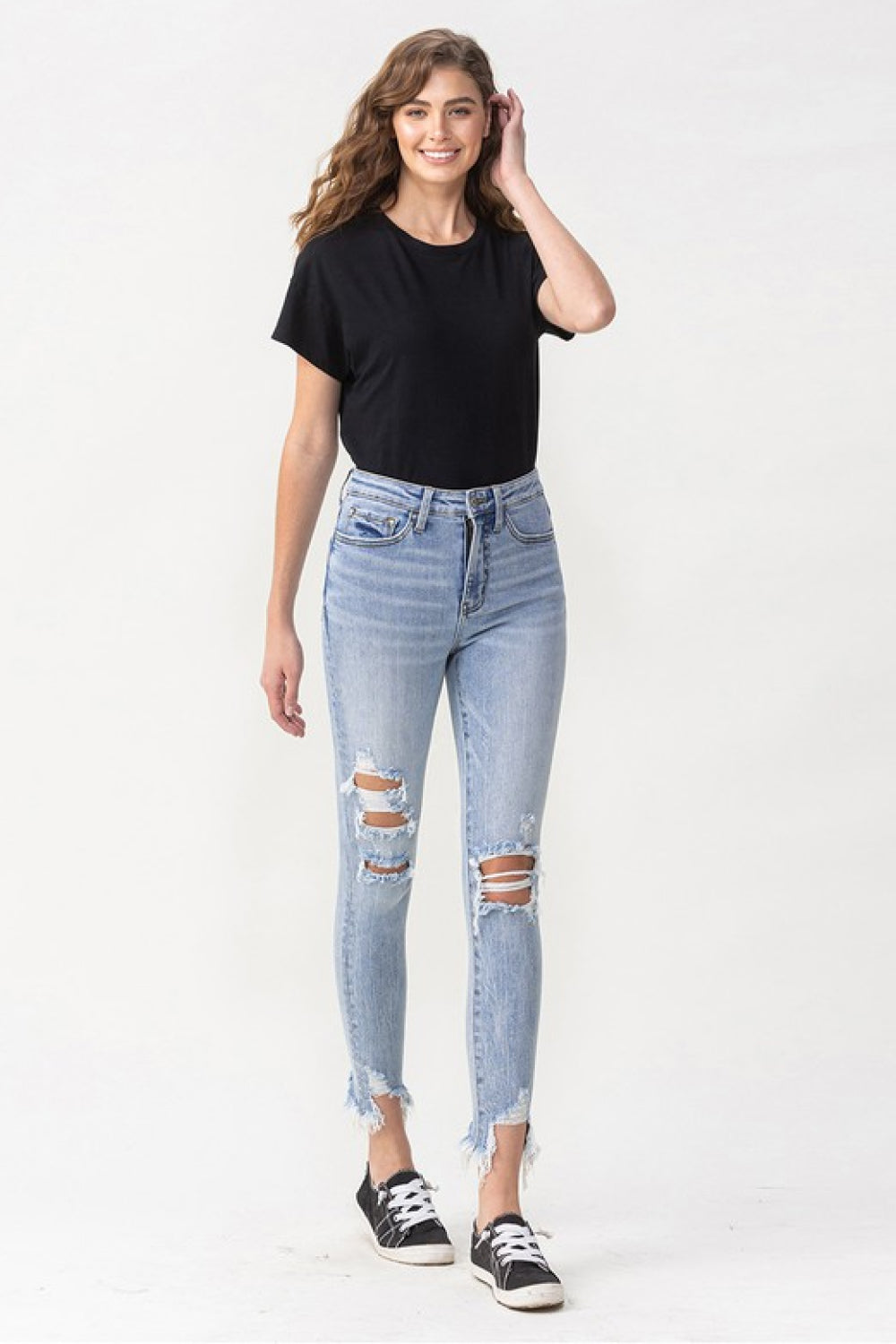 Lovervet Full Size Lauren Distressed High Rise Skinny Jeans - Tigbul's Fashion