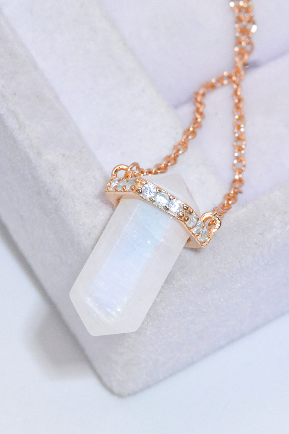 Natural Moonstone Chain-Link Necklace - Tigbul's Fashion
