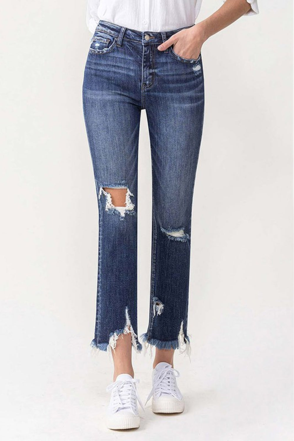 Lovervet Jackie Full Size High Rise Crop Straight Leg Jeans - Tigbul's Fashion