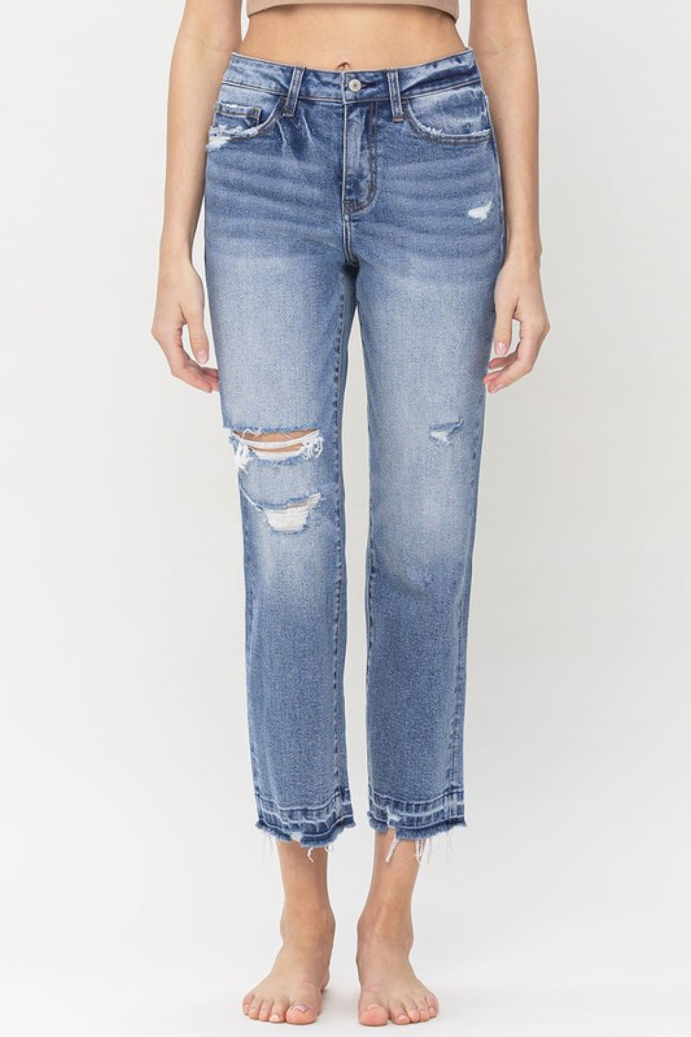 Lovervet Full Size Lena High Rise Crop Straight Jeans - Tigbul's Fashion
