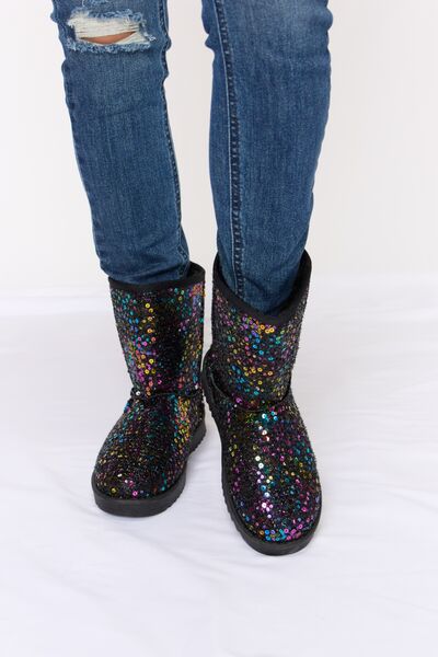 Forever Link Sequin Thermal Flat Boots - Tigbuls Variety Fashion