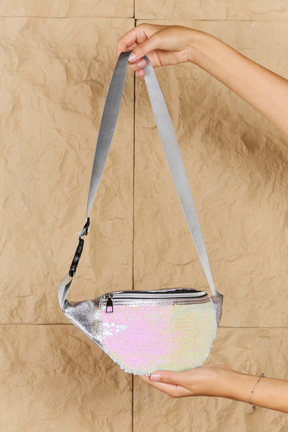 Fame Festival Baby Sequin Front Single Zipper Fanny Pack - Tigbul's Fashion