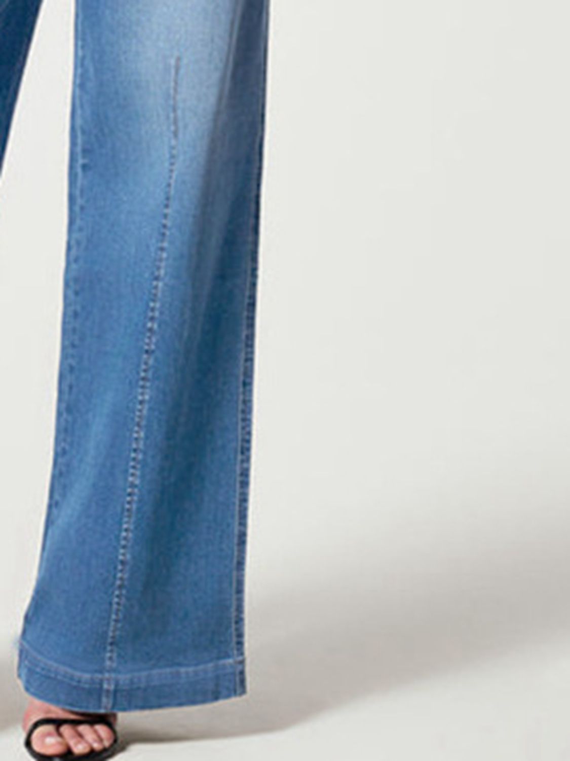 Pull On Wide Leg Long Flared Jeans - Tigbul's Fashion