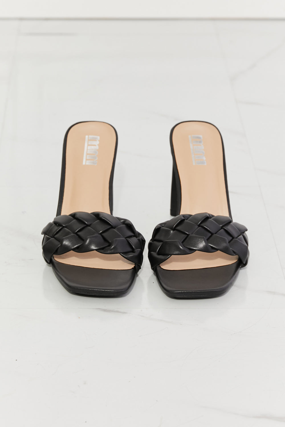 MMShoes Top of the World Braided Block Heel Sandals in Black - Tigbul's Fashion