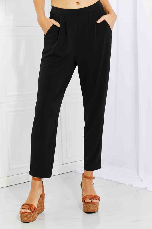 Zenana Pleated High Waist Pants with Side Pockets - Tigbuls Variety Fashion