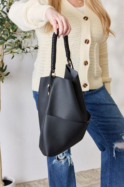 Vegan Leather Handbag with Pouch - Tigbuls Variety Fashion