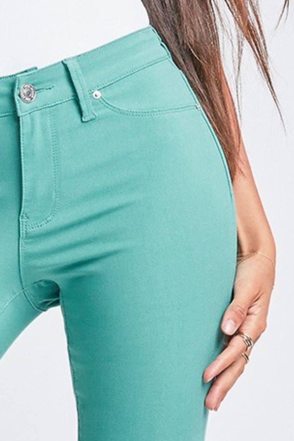 Sea Green Small-3XL Hyper stretch Mid-Rise Skinny Pants - Tigbuls Variety Fashion