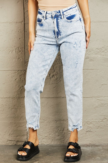 High Waisted Acid Wash Skinny Jeans - Tigbul's Fashion