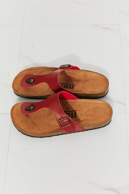 MMShoes Drift Away T-Strap Flip-Flop in Wine - Tigbul's Fashion