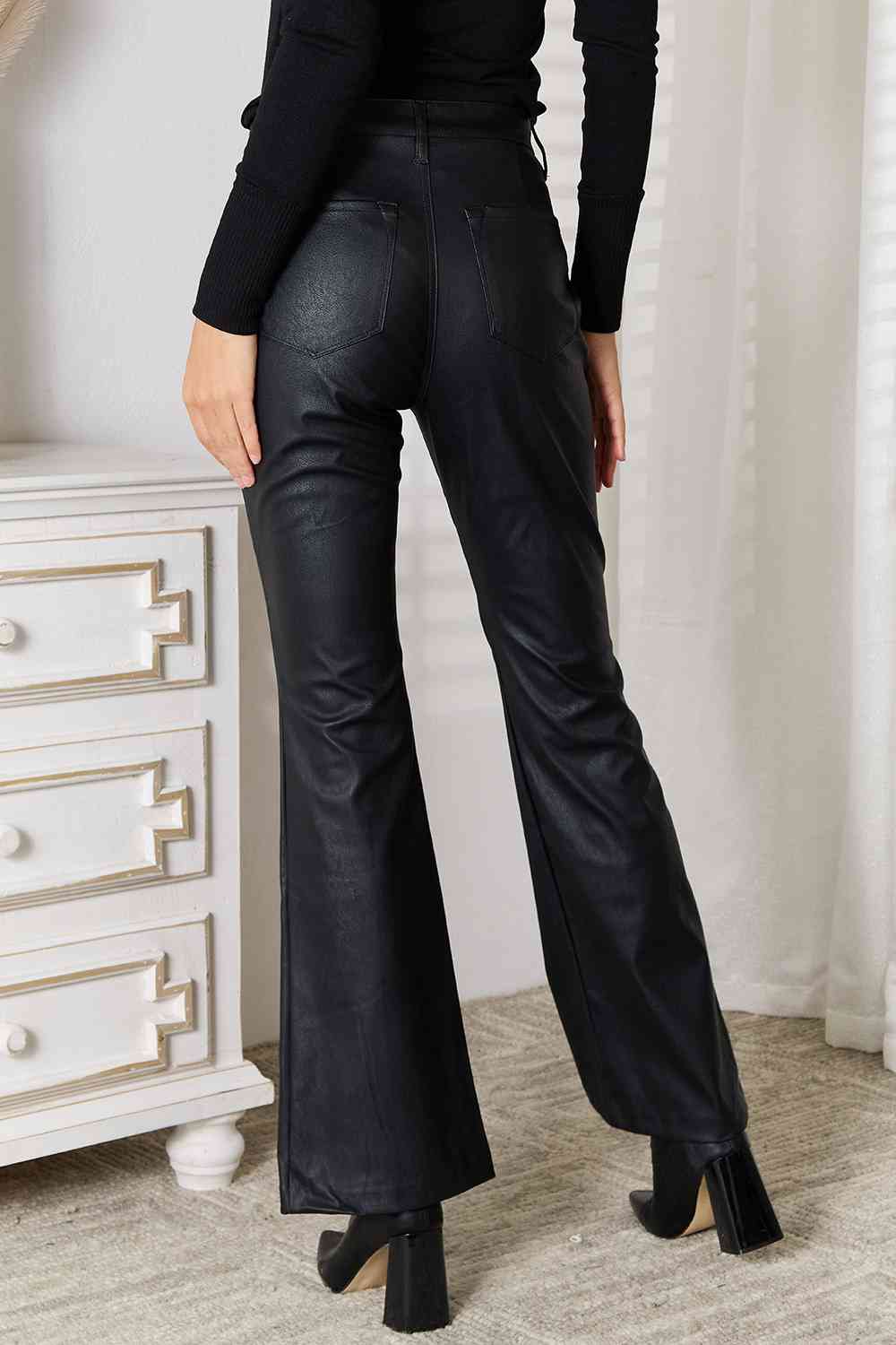 Kancan Slit Flare Leg Black Pants - Tigbuls Variety Fashion