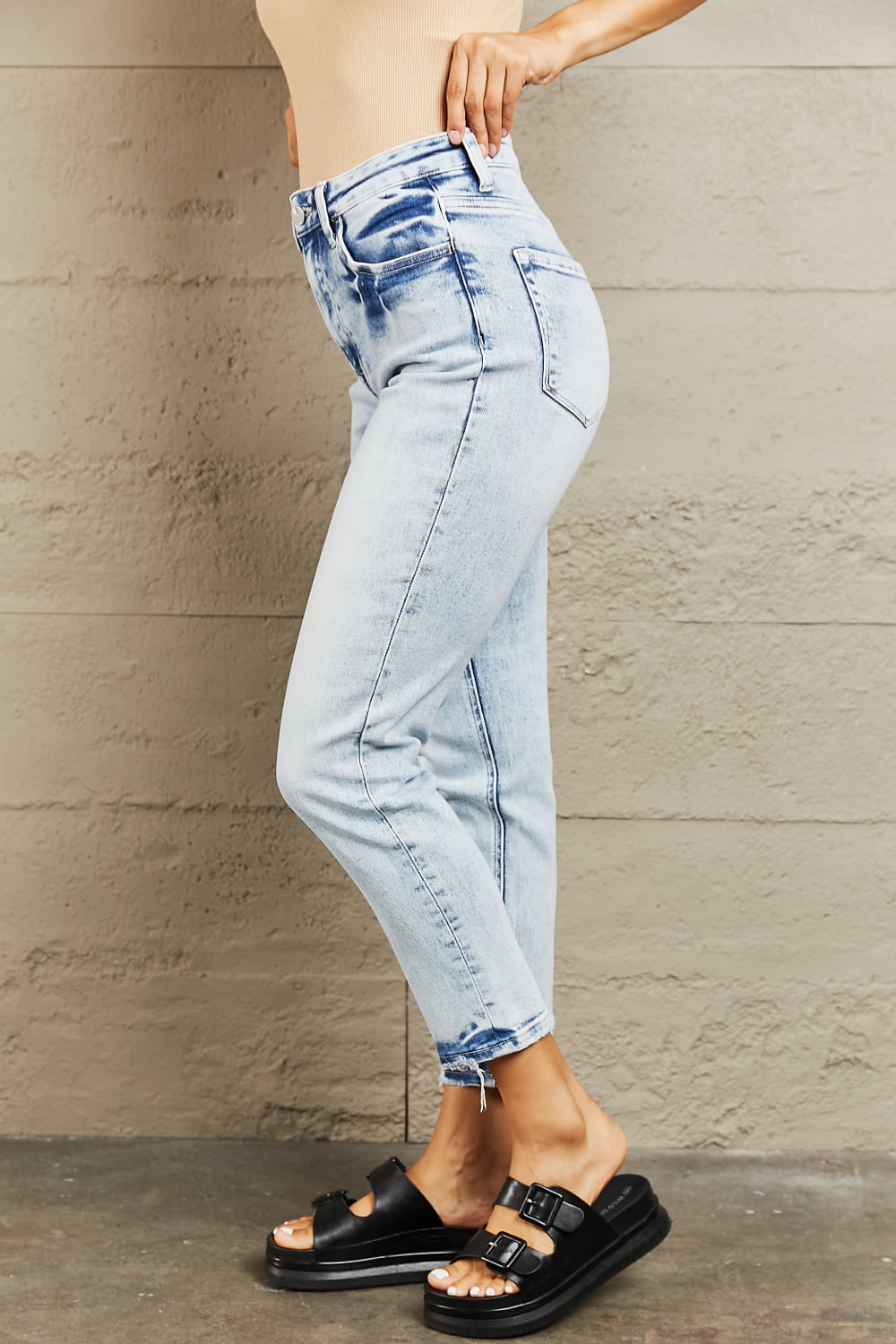 High Waisted Accent Skinny Jeans | Tigbuls Variety Fashion