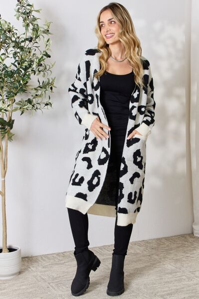 BiBi Leopard Open Front Cardigan - Tigbuls Variety Fashion