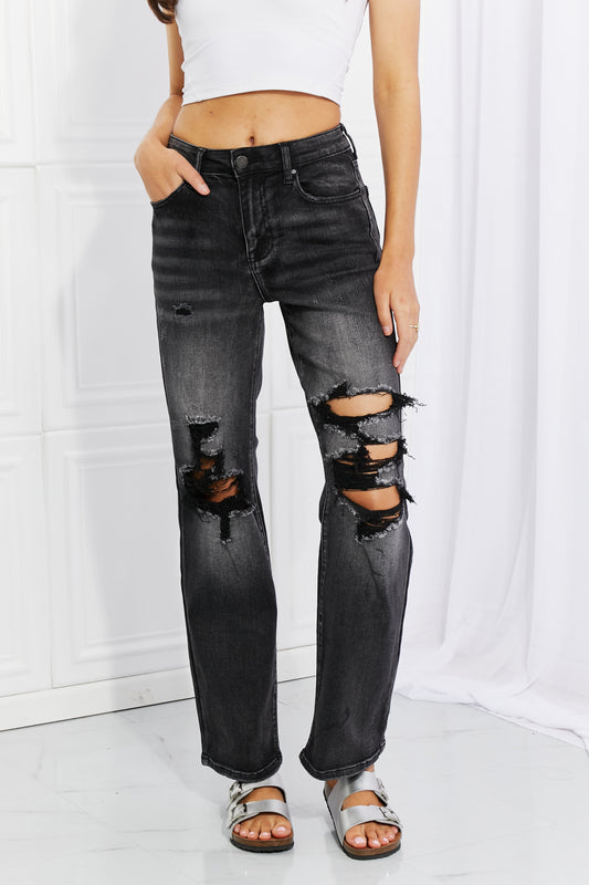RISEN Full Size Lois Distressed Loose Fit Jeans - Tigbul's Fashion
