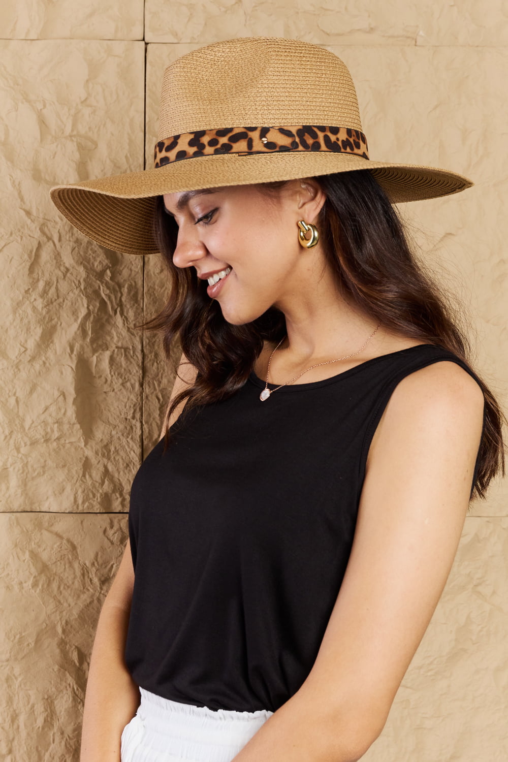 Fame Wild One Leopard Ribbon Straw Hat - Tigbul's Fashion