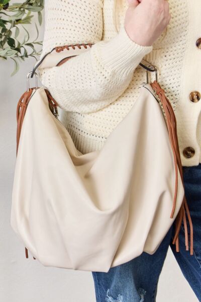 SHOMICO Fringe Detail Contrast Handbag - Tigbuls Variety Fashion