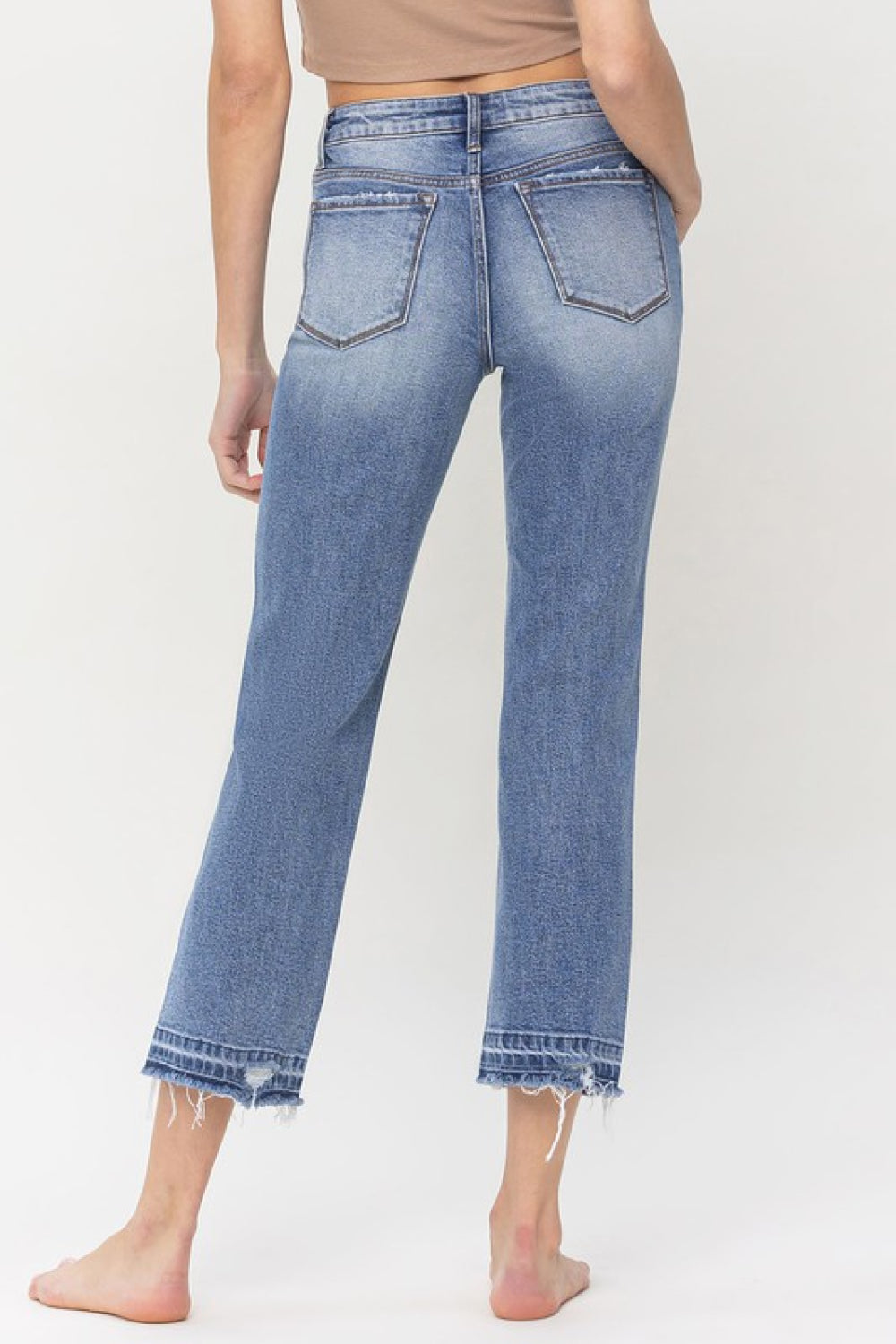 High Rise Crop Straight Jeans - Tigbul's Fashion