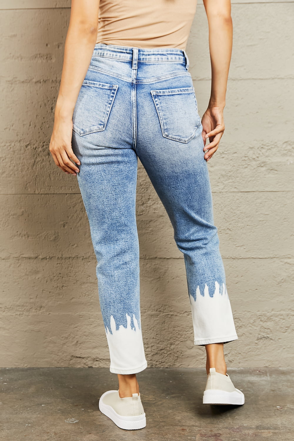 BAYEAS High Waisted Distressed Painted Cropped Skinny Jeans - Tigbul's Fashion