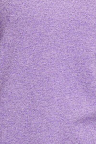 Lavender Rolled Round Neck Long Sleeve Sweater - Tigbuls Variety Fashion