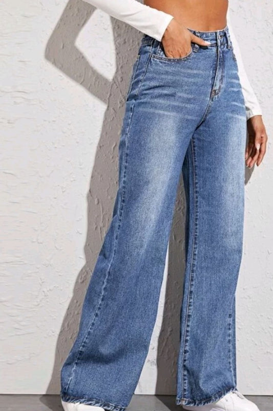High Waist Wide Leg Jeans - Tigbuls Variety Fashion