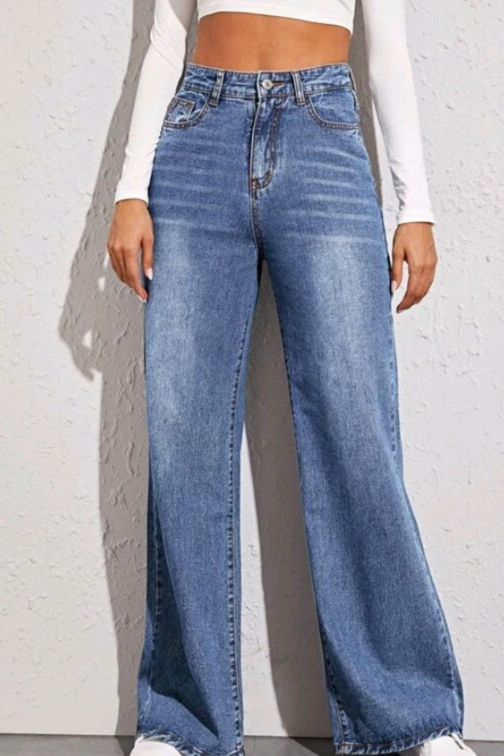 High Waist Wide Leg Jeans - Tigbuls Variety Fashion