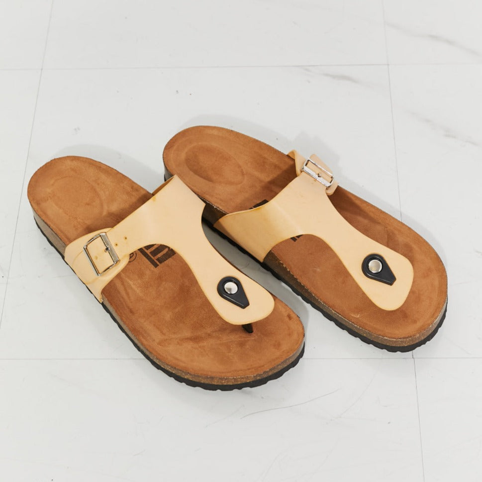 Women's T-Strap Flip-Flop Sandals in Sand | Tigbuls Fashion