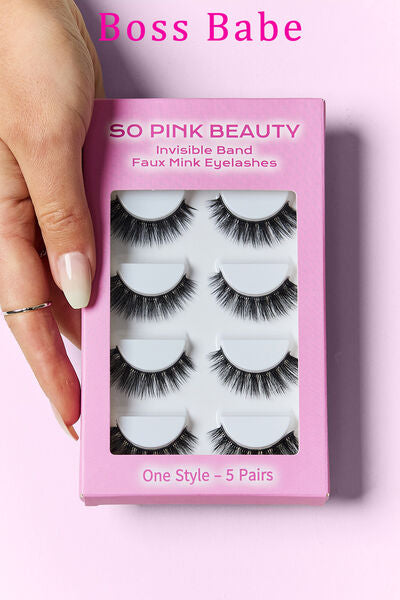 SO PINK BEAUTY Faux Mink Eyelashes 5 Pairs - Tigbuls Variety Fashion