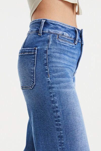 Full Size Run Raw Hem High Waist Wide Leg Jeans - Tigbuls Variety Fashion