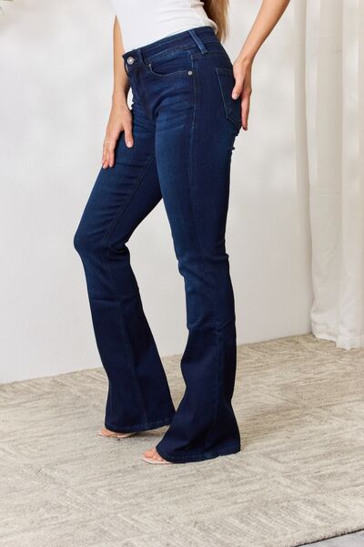  Mid Rise Flare Dark Blue Jeans- Tigbuls Variety Fashion