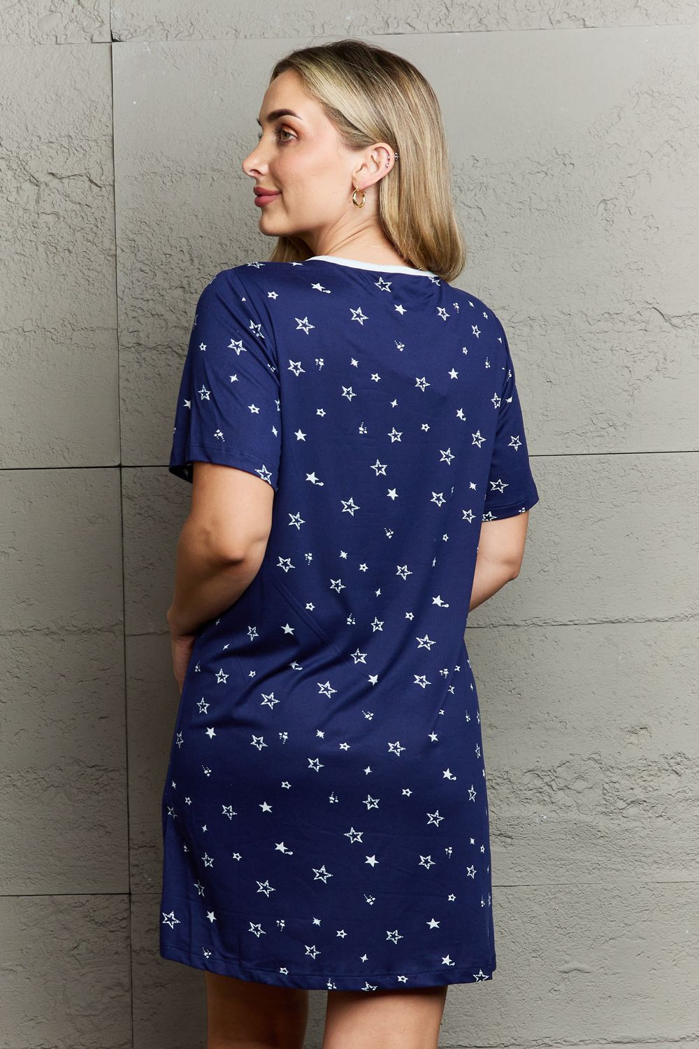 MOON NITE Quilted Quivers Button Down Sleepwear Dress - Tigbul's Fashion