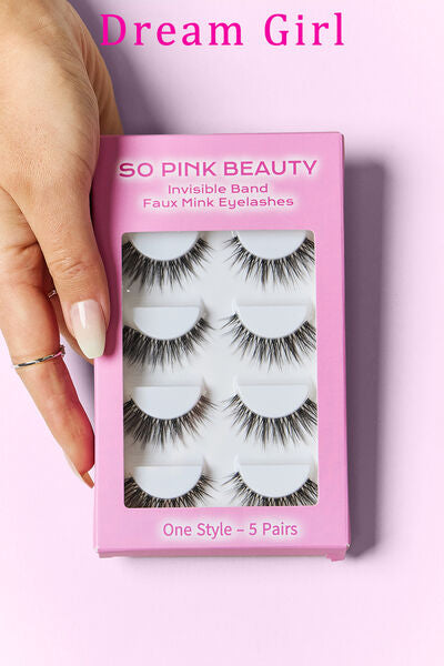 SO PINK BEAUTY Faux Mink Eyelashes 5 Pairs - Tigbuls Variety Fashion