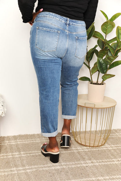 Kancan Full Size Mid Rise Slim Boyfriend Jeans - Tigbuls Variety Fashion