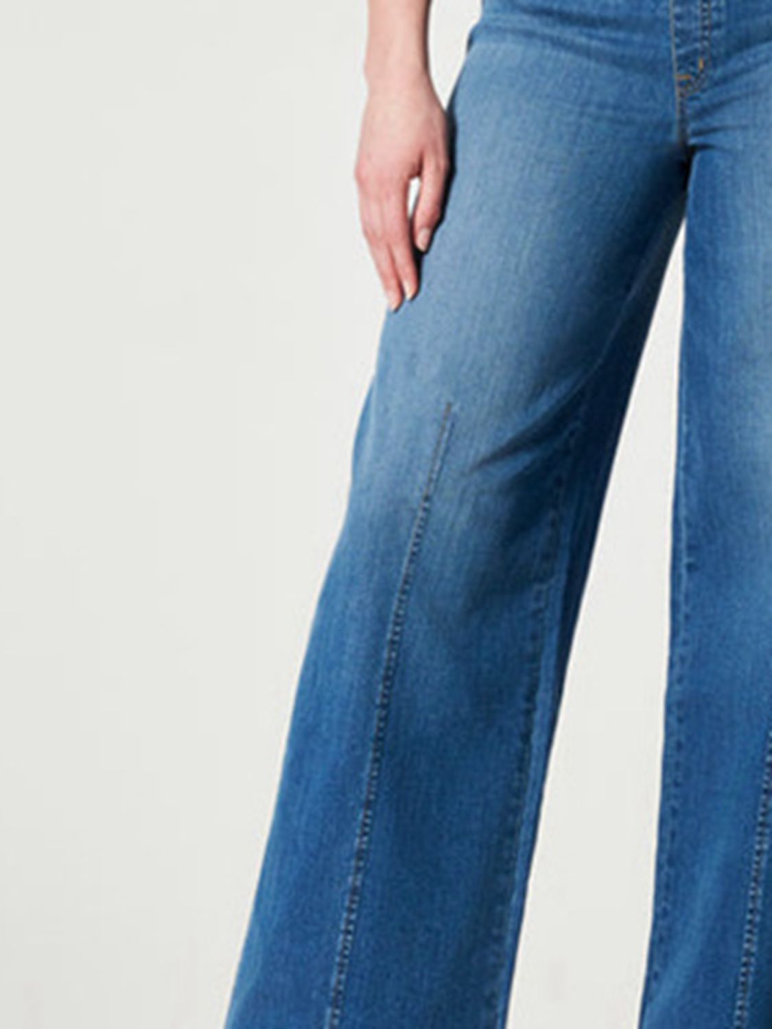 Pull On Wide Leg Long Flared Jeans - Tigbul's Fashion