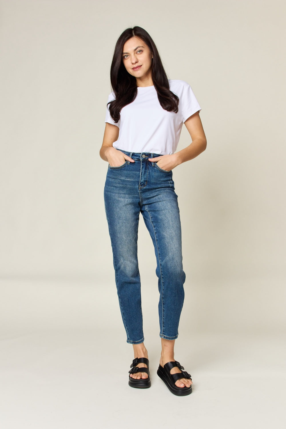 Judy Blue Full Size Tummy Control High Waist Slim Jeans - Tigbuls Variety Fashion