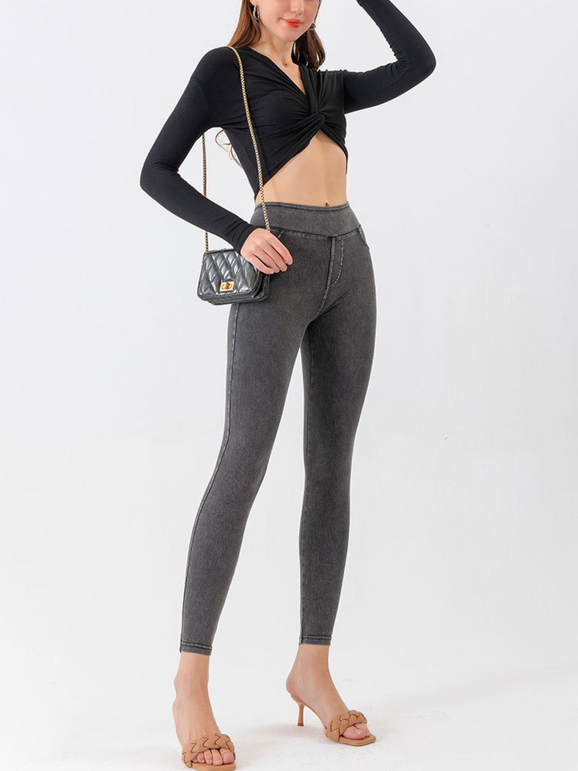 High Waist Cropped Jeans - Tigbul's Fashion