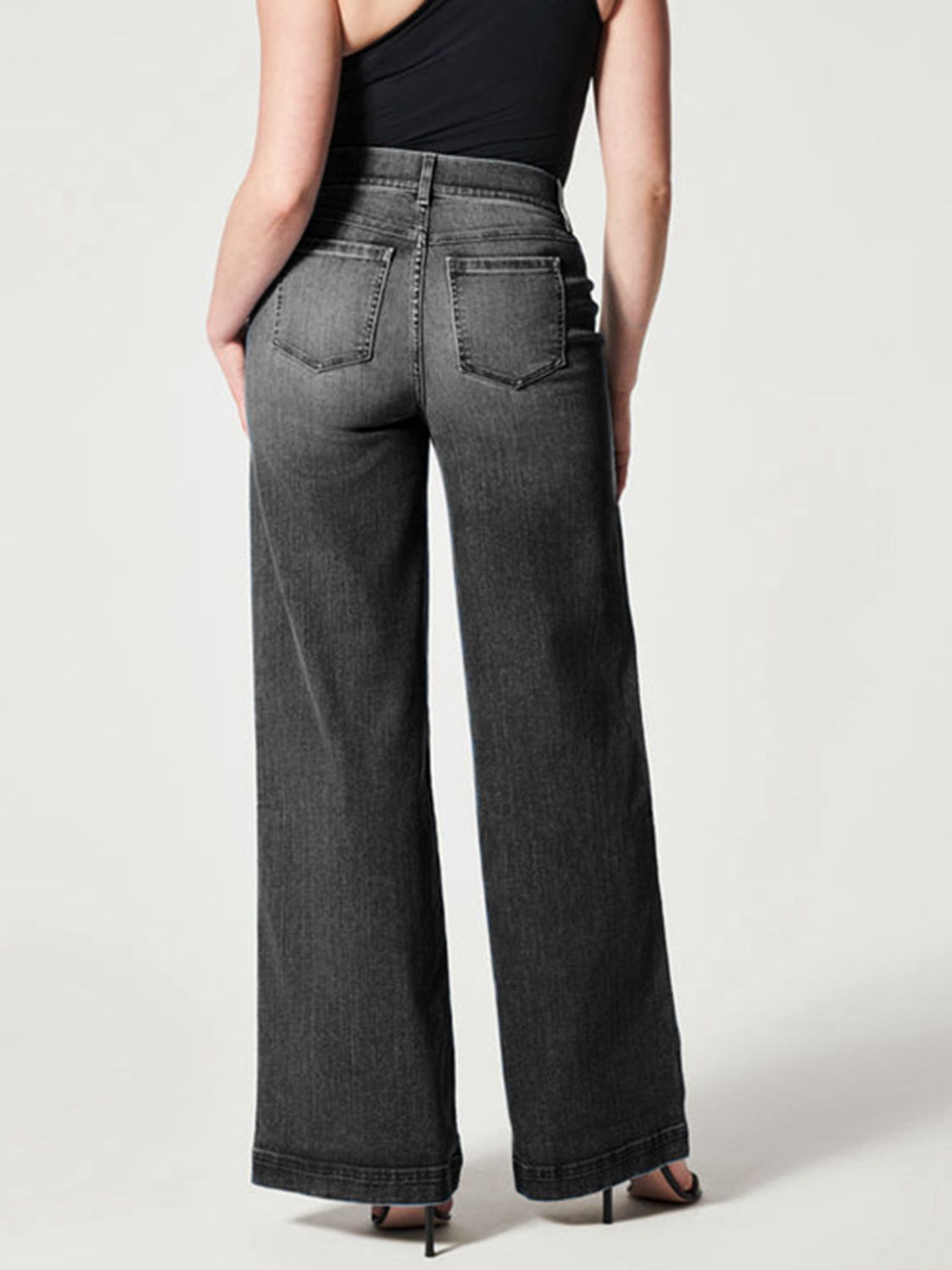 Pull On Wide Leg Long Flared Jeans - Tigbul's Fashion