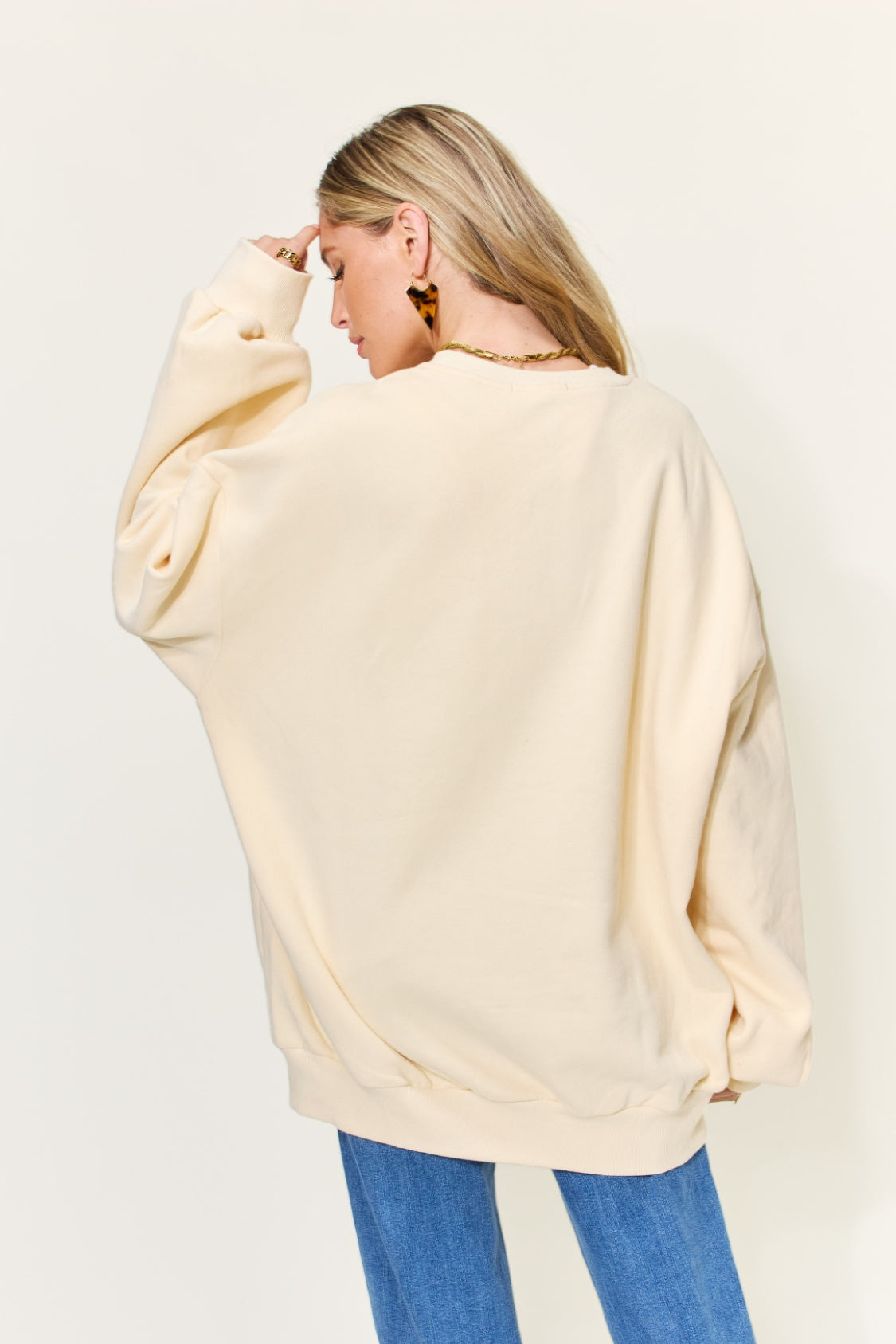 Simply Love Full Size YOU ARE ENOUGH Drop Shoulder Oversized Sweatshirt - Tigbuls Variety Fashion