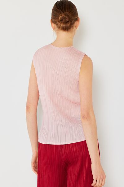 Pleated Sleeveless Crewneck Tank - Tigbuls Variety Fashion