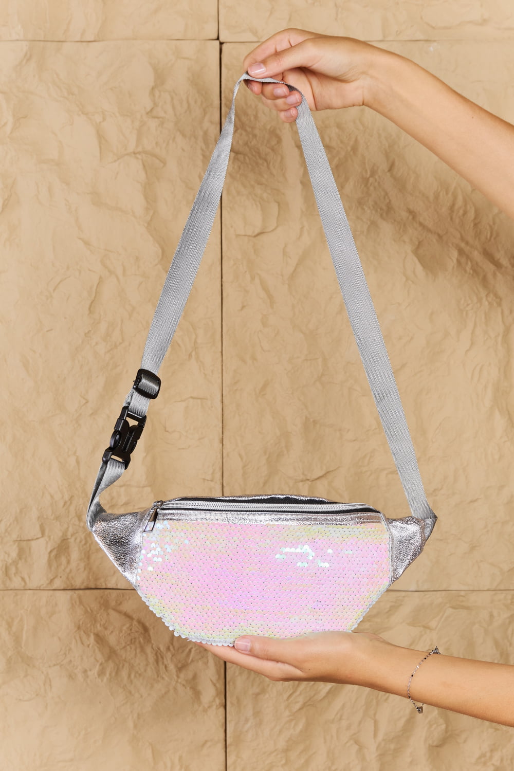 Fame Festival Baby Sequin Front Single Zipper Fanny Pack - Tigbul's Fashion